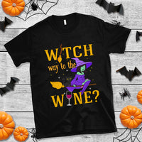 Halloween Witch T Shirt Witch Way To The Wine Halloween Drinking for Wiccan Witches - Wonder Print Shop