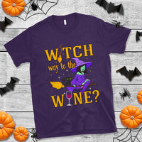 Halloween Witch T Shirt Witch Way To The Wine Halloween Drinking for Wiccan Witches - Wonder Print Shop