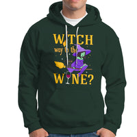 Halloween Witch Hoodie Witch Way To The Wine Halloween Drinking for Wiccan Witches - Wonder Print Shop