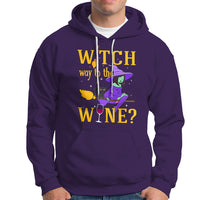 Halloween Witch Hoodie Witch Way To The Wine Halloween Drinking for Wiccan Witches - Wonder Print Shop