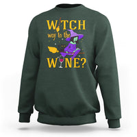 Halloween Witch Sweatshirt Witch Way To The Wine Halloween Drinking for Wiccan Witches - Wonder Print Shop