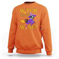 Halloween Witch Sweatshirt Witch Way To The Wine Halloween Drinking for Wiccan Witches - Wonder Print Shop