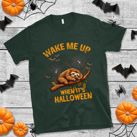 Halloween Sloth T Shirt Wake Me Up When It's Halloween Spooky Season Trick Or Treat - Wonder Print Shop