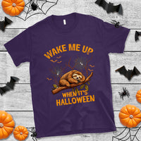Halloween Sloth T Shirt Wake Me Up When It's Halloween Spooky Season Trick Or Treat - Wonder Print Shop
