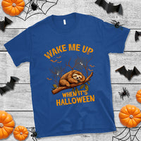 Halloween Sloth T Shirt Wake Me Up When It's Halloween Spooky Season Trick Or Treat - Wonder Print Shop