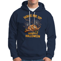 Halloween Sloth Hoodie Wake Me Up When It's Halloween Spooky Season Trick Or Treat - Wonder Print Shop