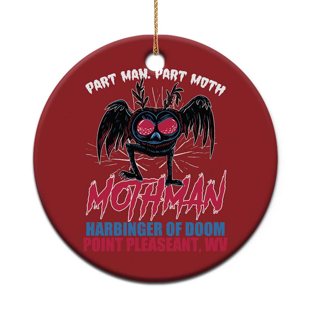 Funny Mothman Christmas Ornament Part Man Part Moth Harbinger Of Doom Point Pleasent WV - Wonder Print Shop