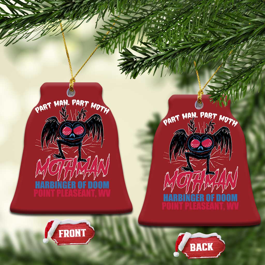 Funny Mothman Christmas Ornament Part Man Part Moth Harbinger Of Doom Point Pleasent WV - Wonder Print Shop