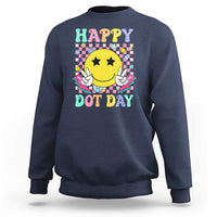 Happy Dot Day Sweatshirt Cute Smile Face Retro Groovy - Wonder Print Shop