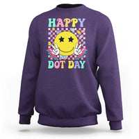 Happy Dot Day Sweatshirt Cute Smile Face Retro Groovy - Wonder Print Shop