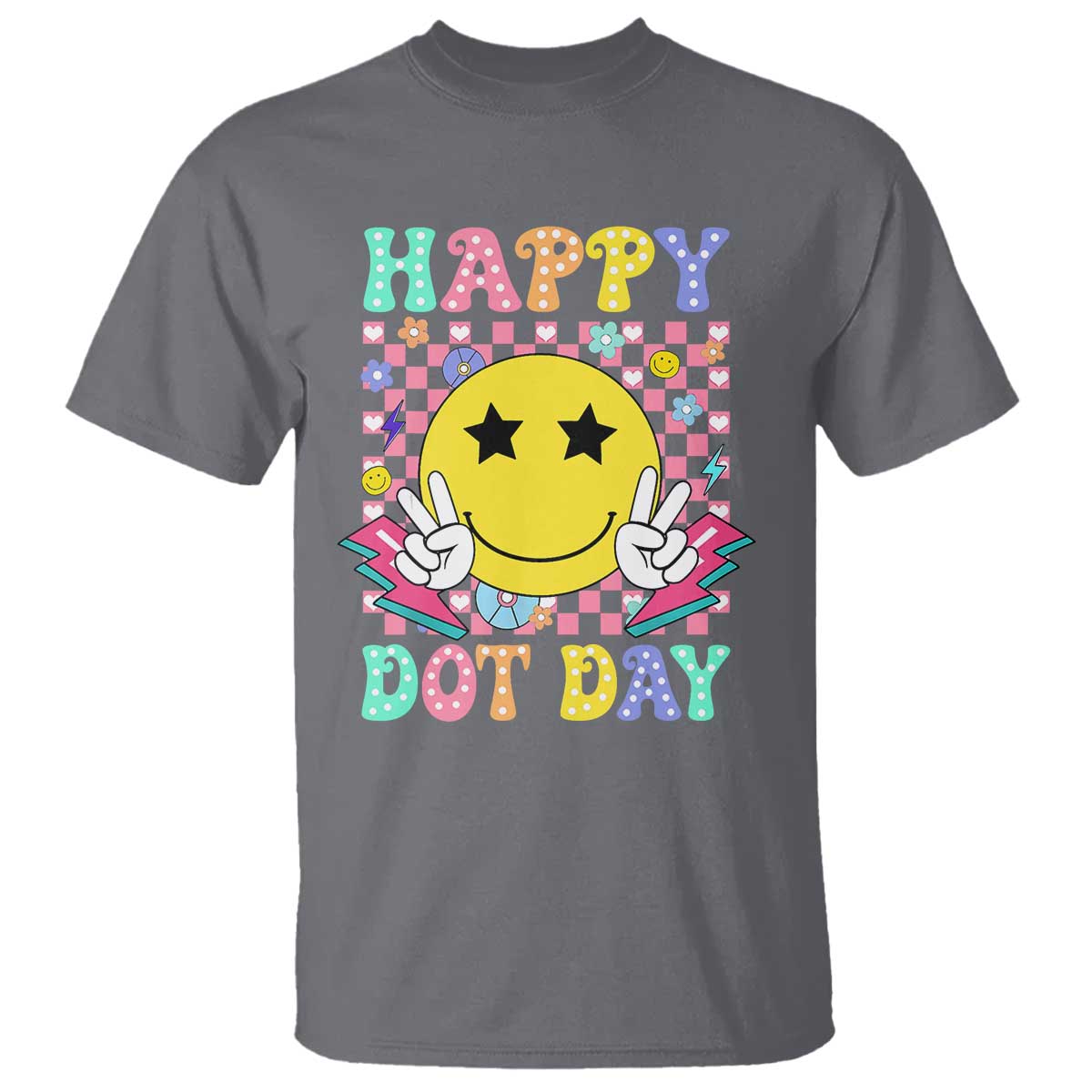 Happy Dot Day T Shirt Cute Smile Face Retro Groovy - Wonder Print Shop