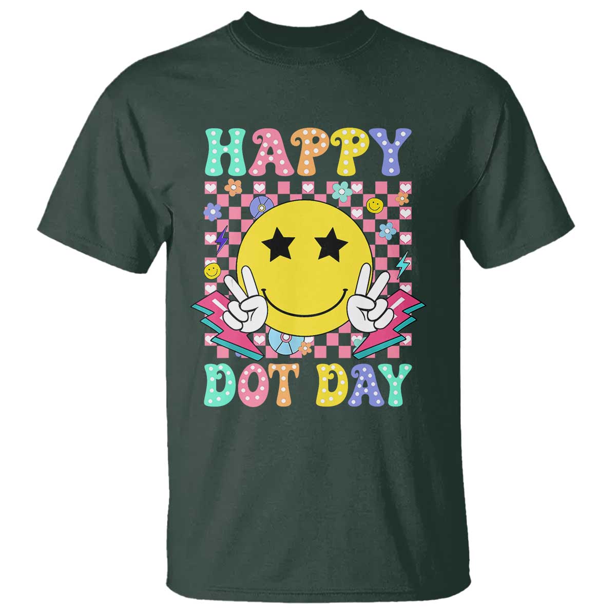 Happy Dot Day T Shirt Cute Smile Face Retro Groovy - Wonder Print Shop