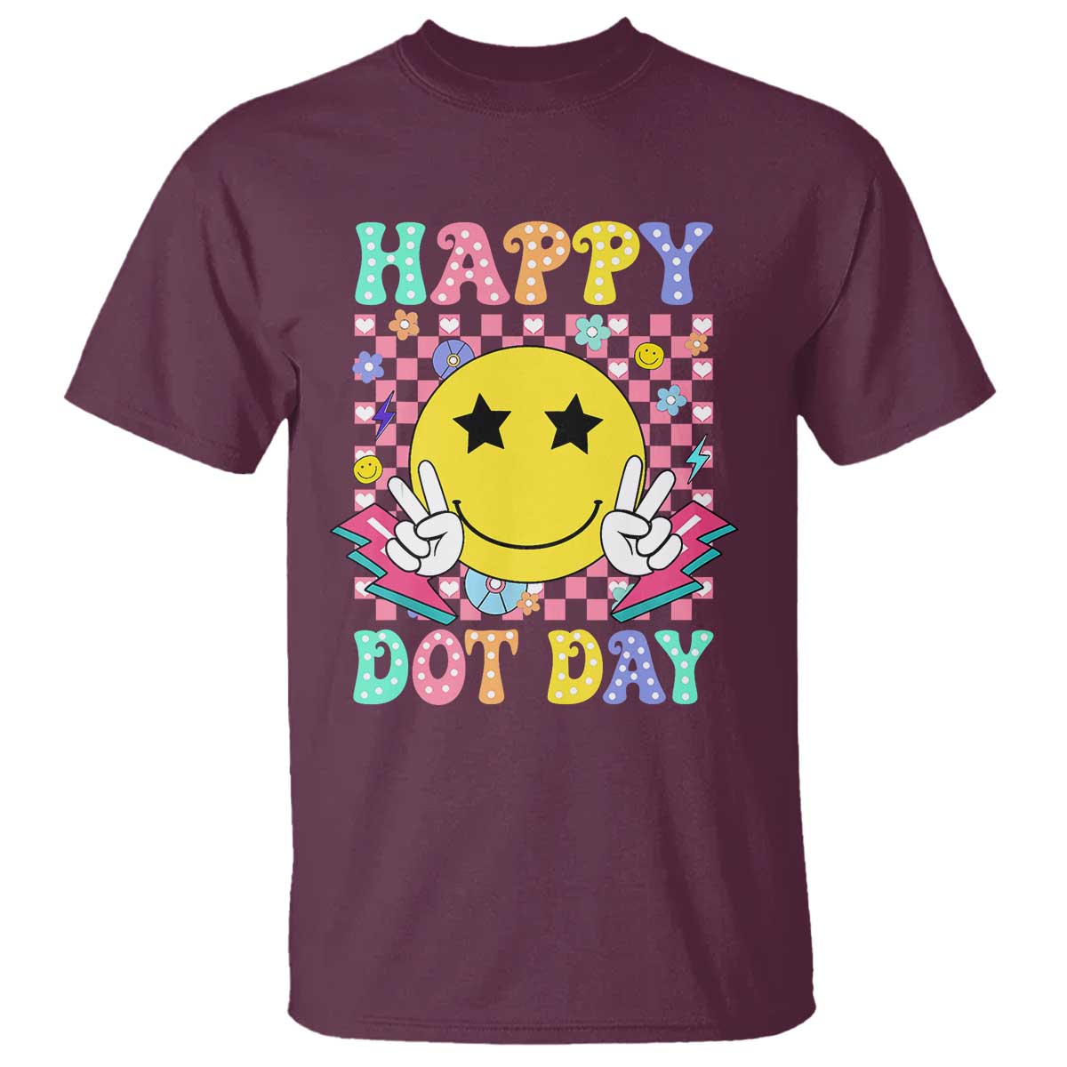 Happy Dot Day T Shirt Cute Smile Face Retro Groovy - Wonder Print Shop