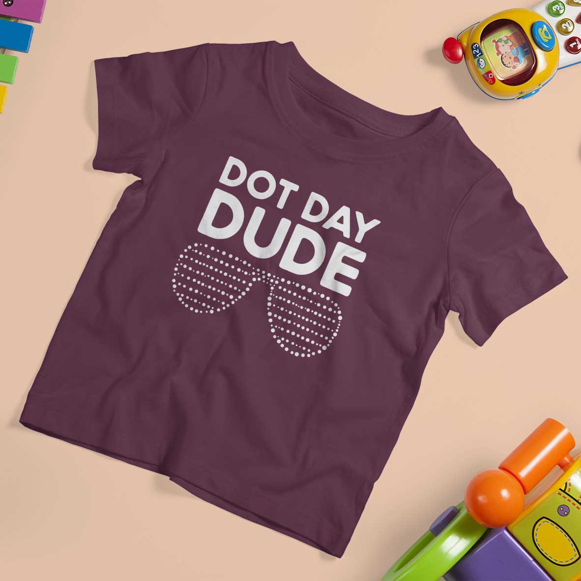 Dot Day Dude T Shirt For Kid Simple Cool Glasses Dots - Wonder Print Shop