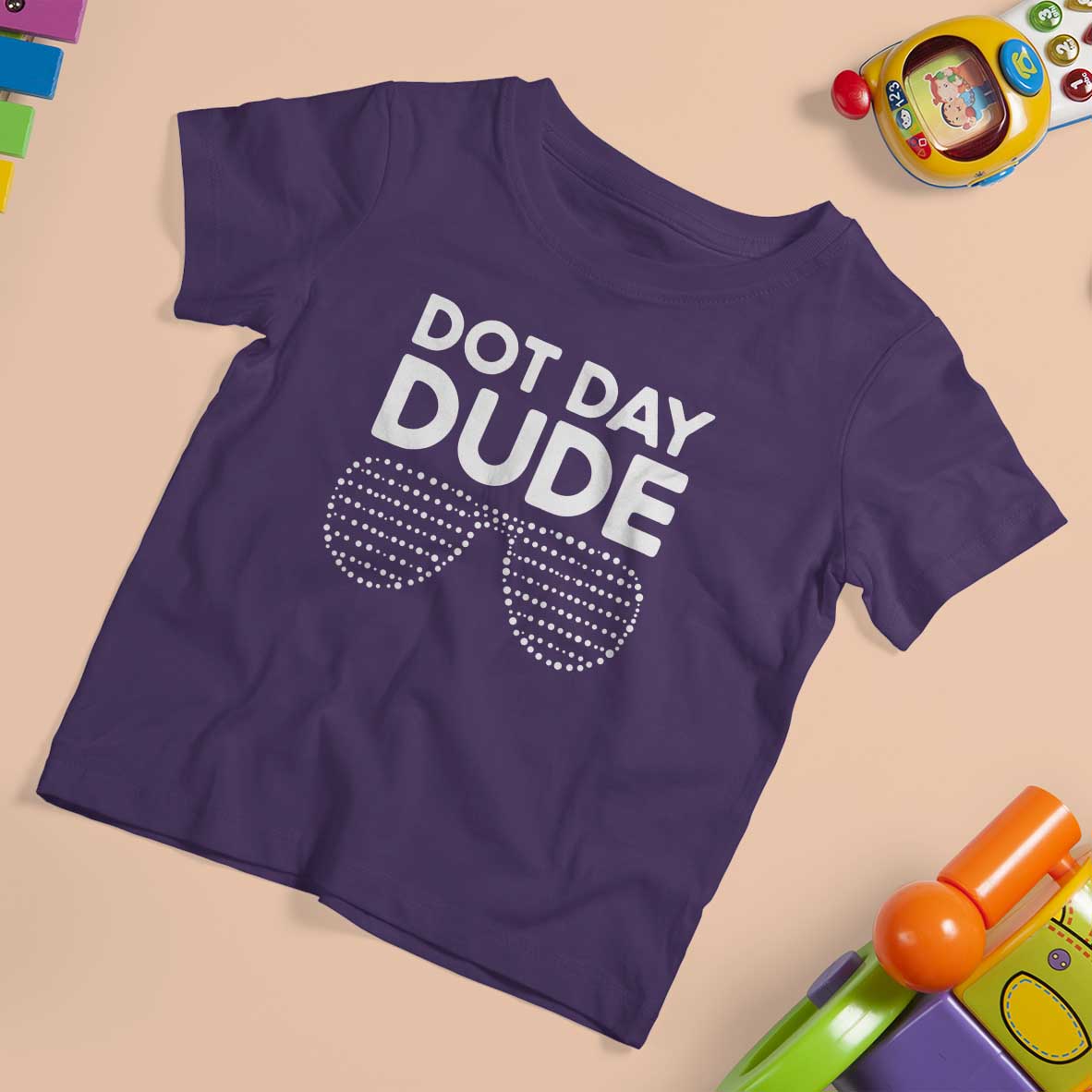 Dot Day Dude T Shirt For Kid Simple Cool Glasses Dots - Wonder Print Shop