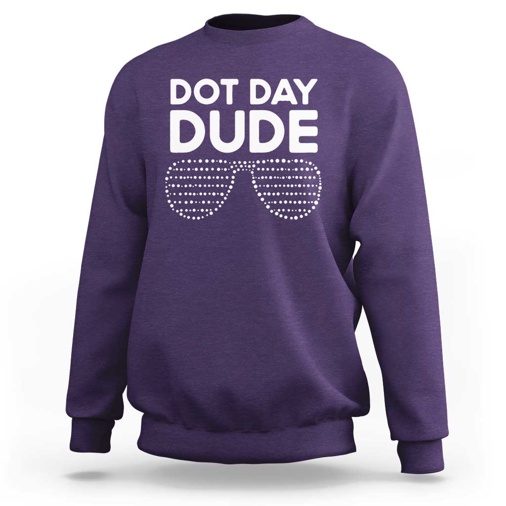 Dot Day Dude Sweatshirt Simple Cool Glasses Dots - Wonder Print Shop
