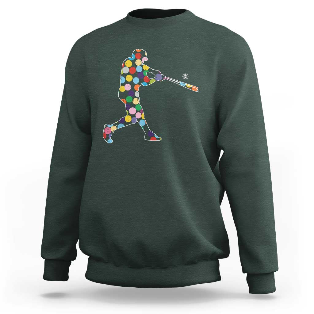 Happy Dot Day Sweatshirt Polka Dots Art Baseball Player - Wonder Print Shop