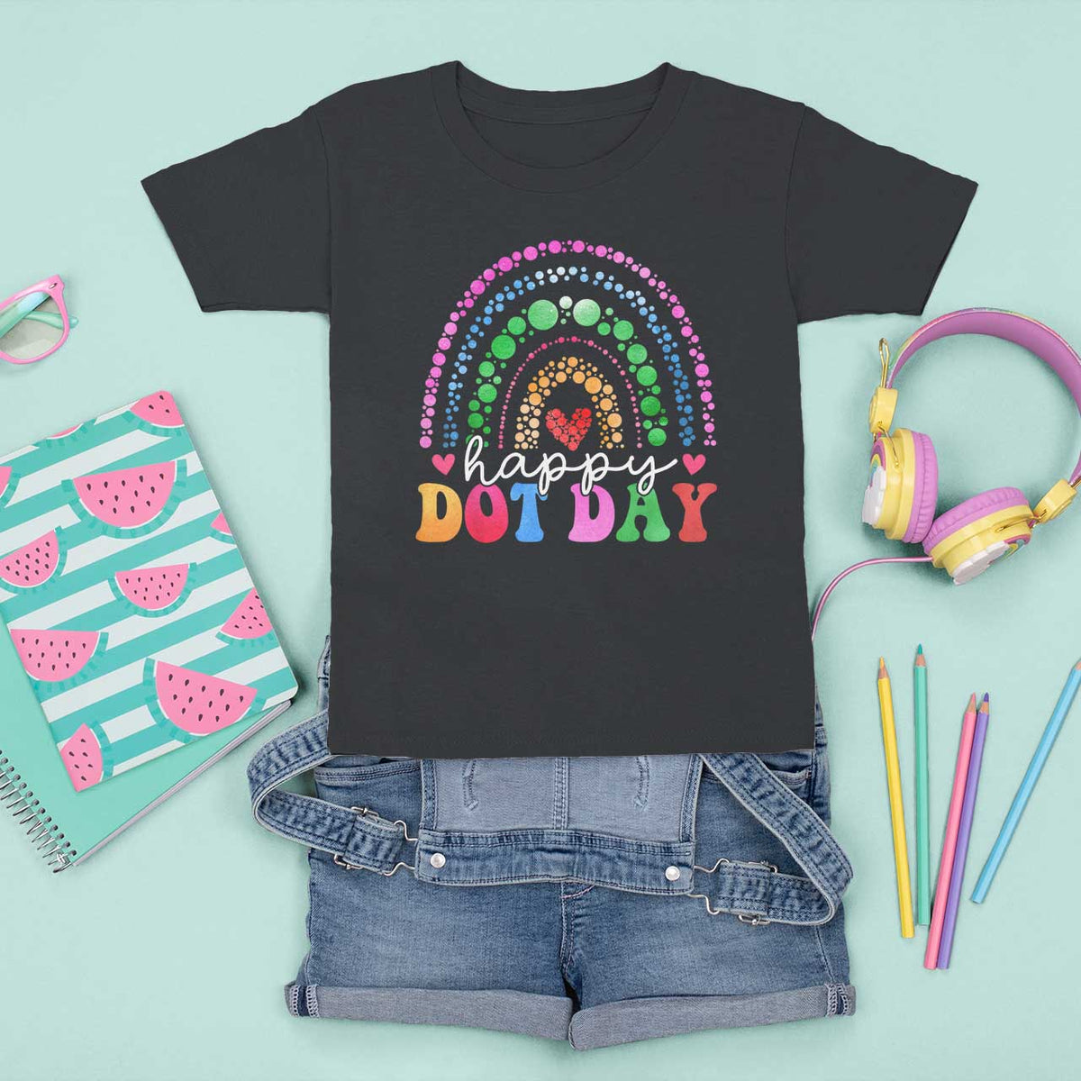 Happy Dot Day T Shirt For Kid Retro Rainbow - Wonder Print Shop