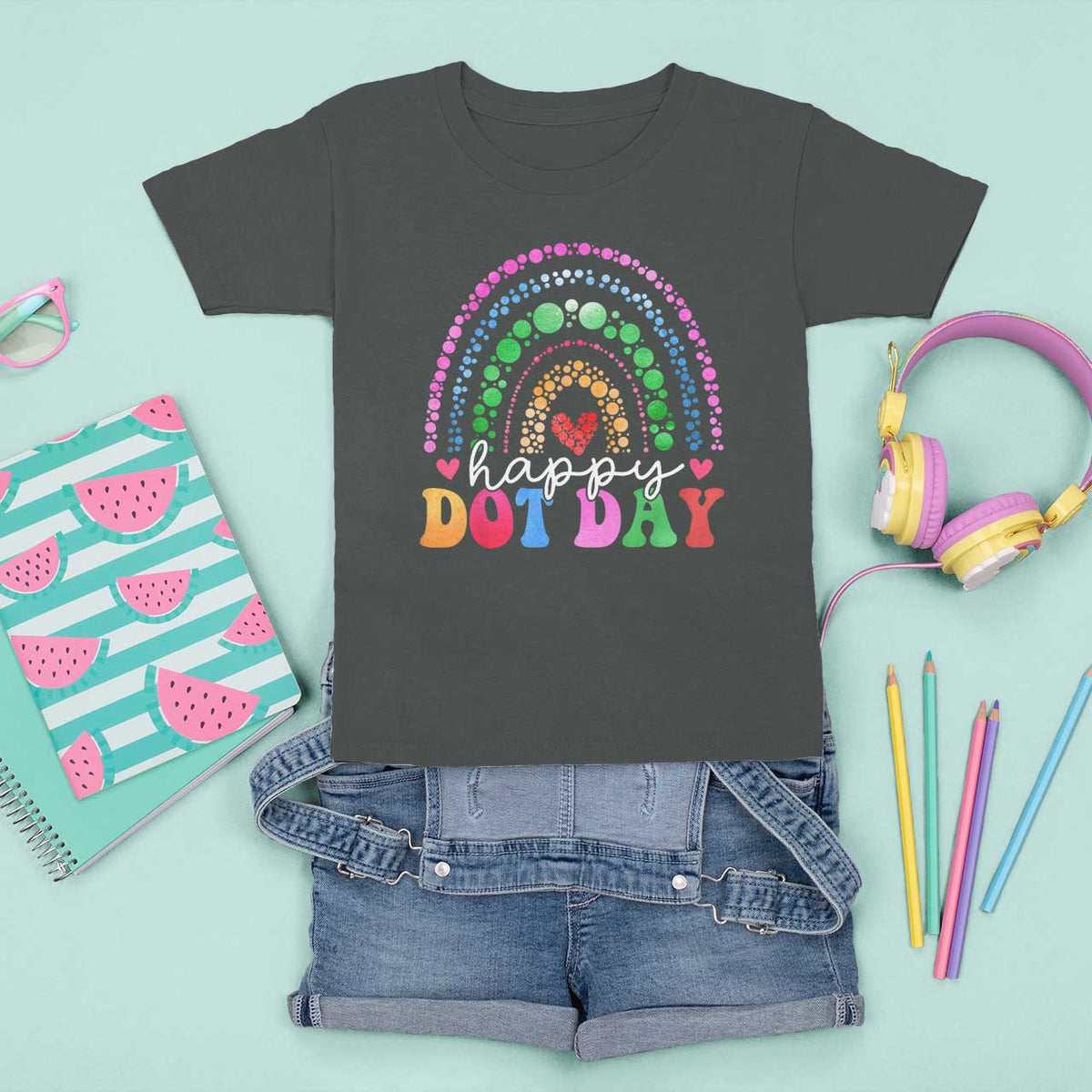 Happy Dot Day T Shirt For Kid Retro Rainbow - Wonder Print Shop