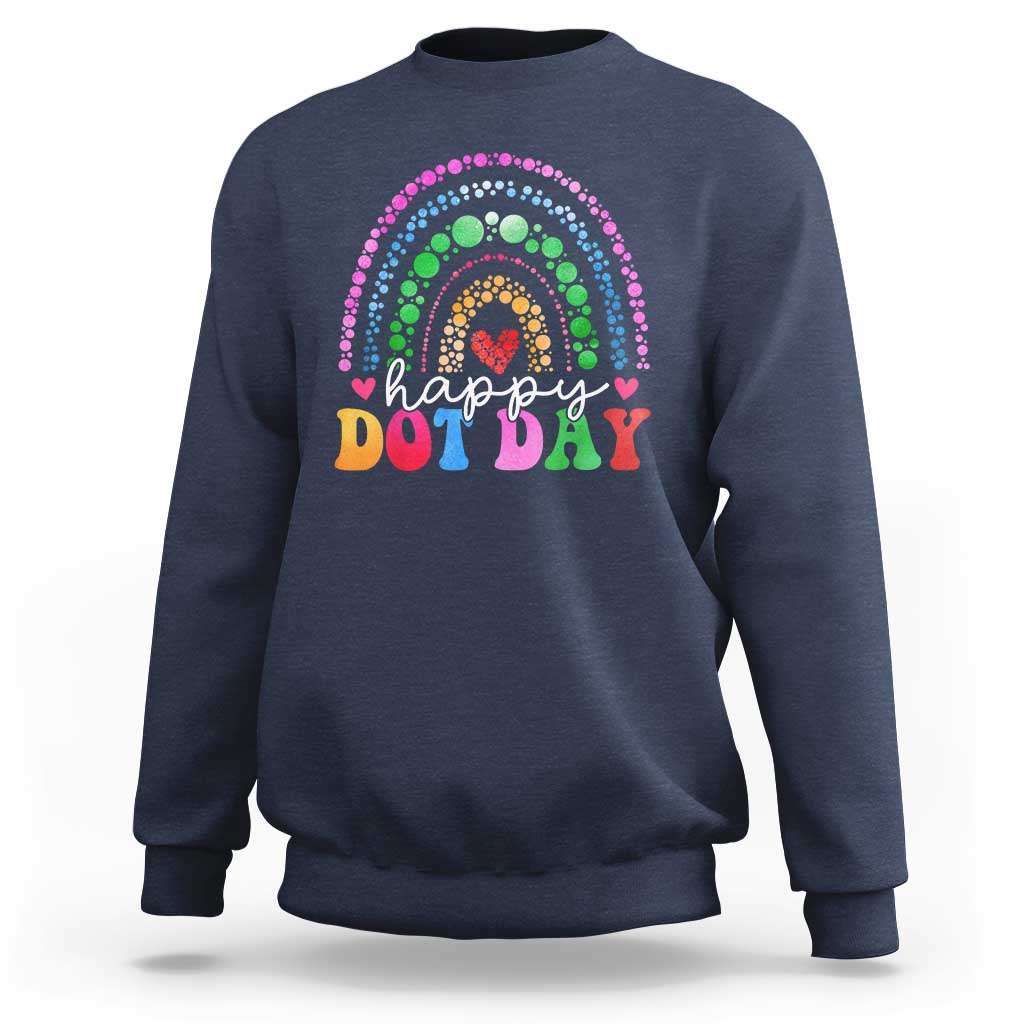 Happy Dot Day Sweatshirt Retro Rainbow - Wonder Print Shop