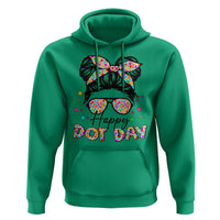 Happy Dot Day Messy Bun Girl Hoodie Colorful Polka Dots - Wonder Print Shop