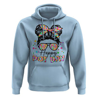 Happy Dot Day Messy Bun Girl Hoodie Colorful Polka Dots - Wonder Print Shop