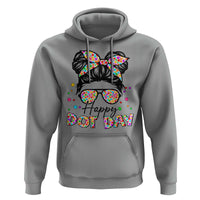 Happy Dot Day Messy Bun Girl Hoodie Colorful Polka Dots - Wonder Print Shop