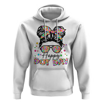 Happy Dot Day Messy Bun Girl Hoodie Colorful Polka Dots - Wonder Print Shop