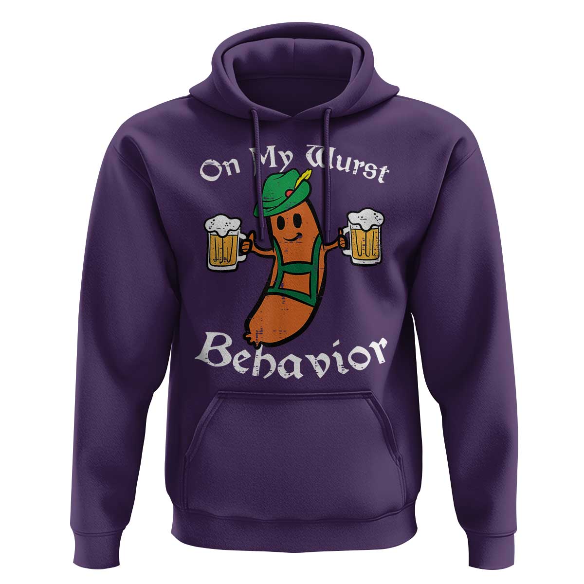 Funny Oktoberfest Hoodie On My Wurst Behavior German Sausage - Wonder Print Shop