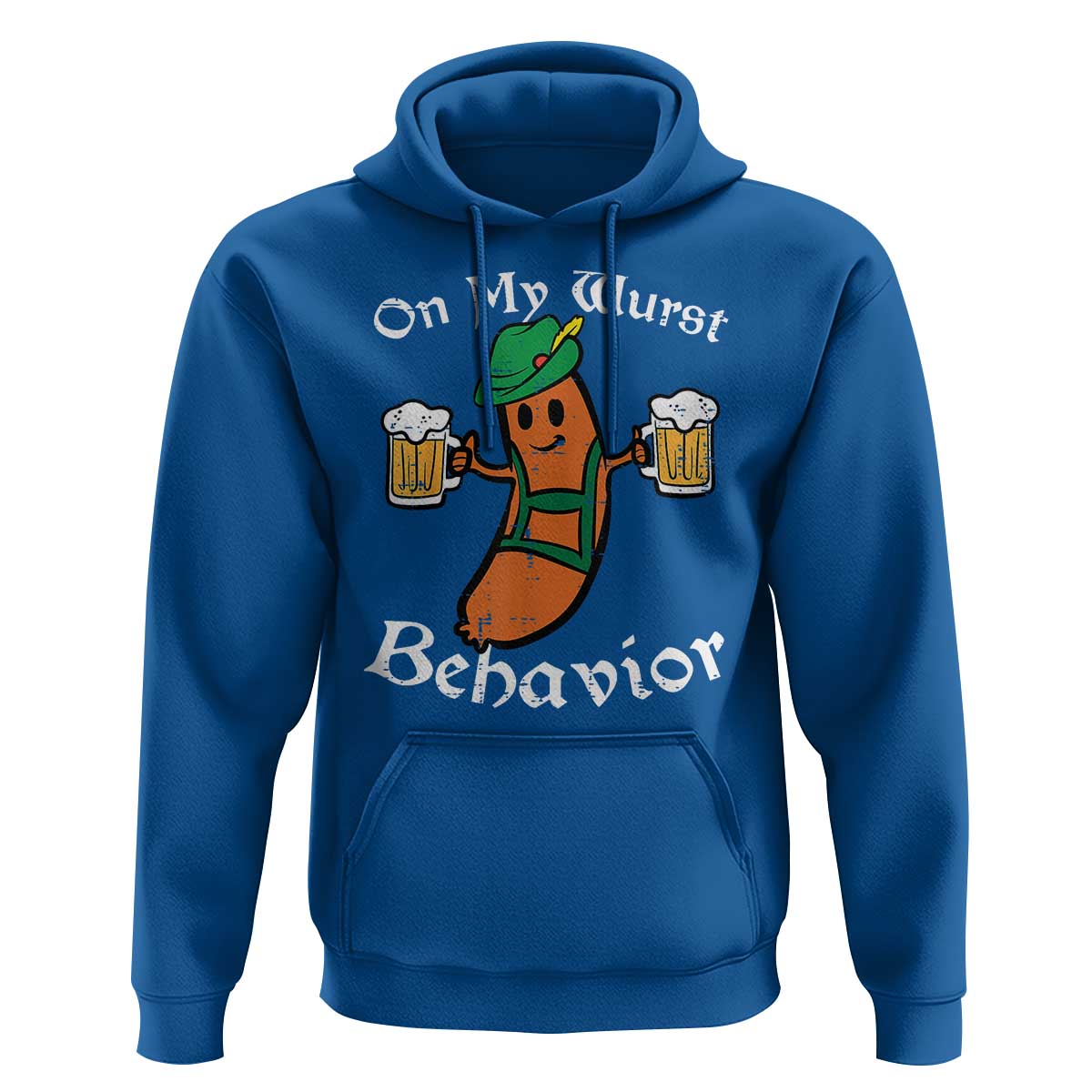 Funny Oktoberfest Hoodie On My Wurst Behavior German Sausage - Wonder Print Shop