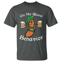 Funny Oktoberfest T Shirt On My Wurst Behavior German Sausage - Wonder Print Shop