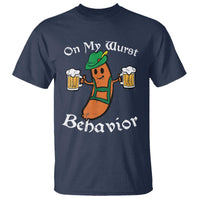 Funny Oktoberfest T Shirt On My Wurst Behavior German Sausage - Wonder Print Shop