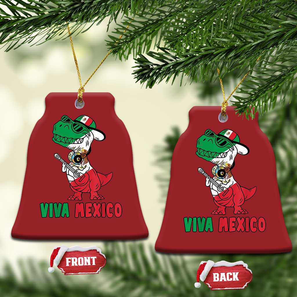 Viva Mexico Christmas Ornament Funny Mexican Dance Dinosaur Hispanic Heritage - Wonder Print Shop