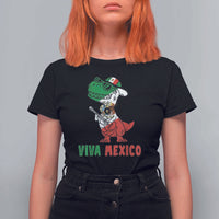 Viva Mexico T Shirt For Women Funny Mexican Dance Dinosaur Hispanic Heritage - Wonder Print Shop
