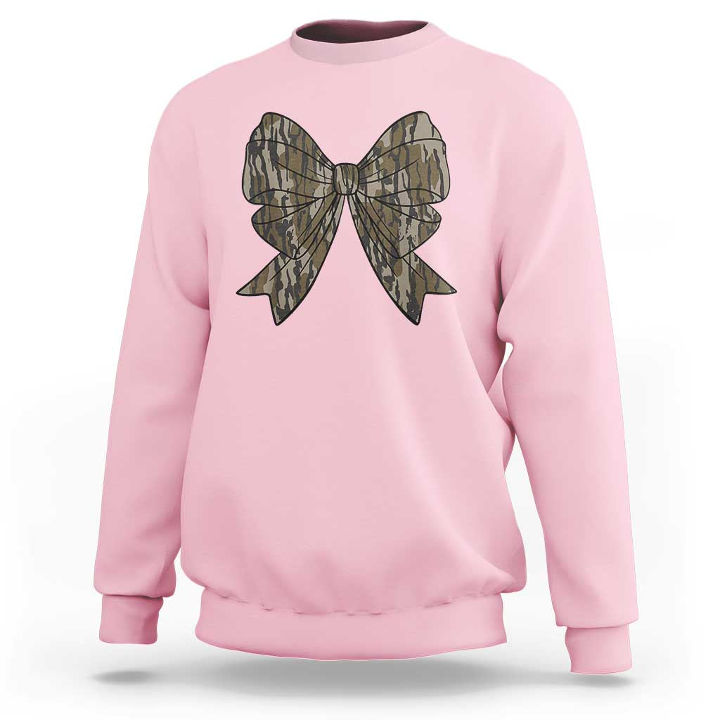 Camo Coquette Bow Duck Hunting Sweatshirt Retro Camouflage - Wonder Print Shop