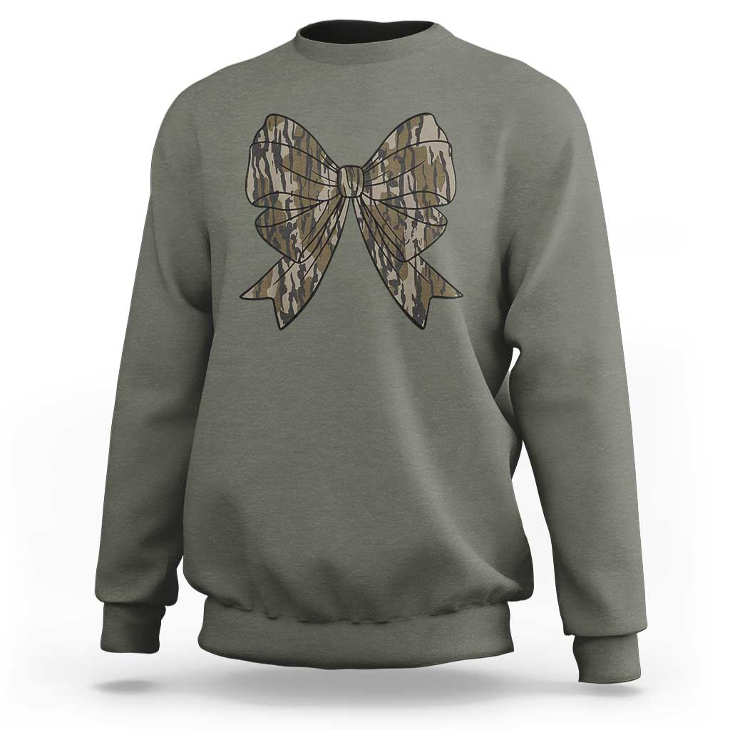 Camo Coquette Bow Duck Hunting Sweatshirt Retro Camouflage - Wonder Print Shop