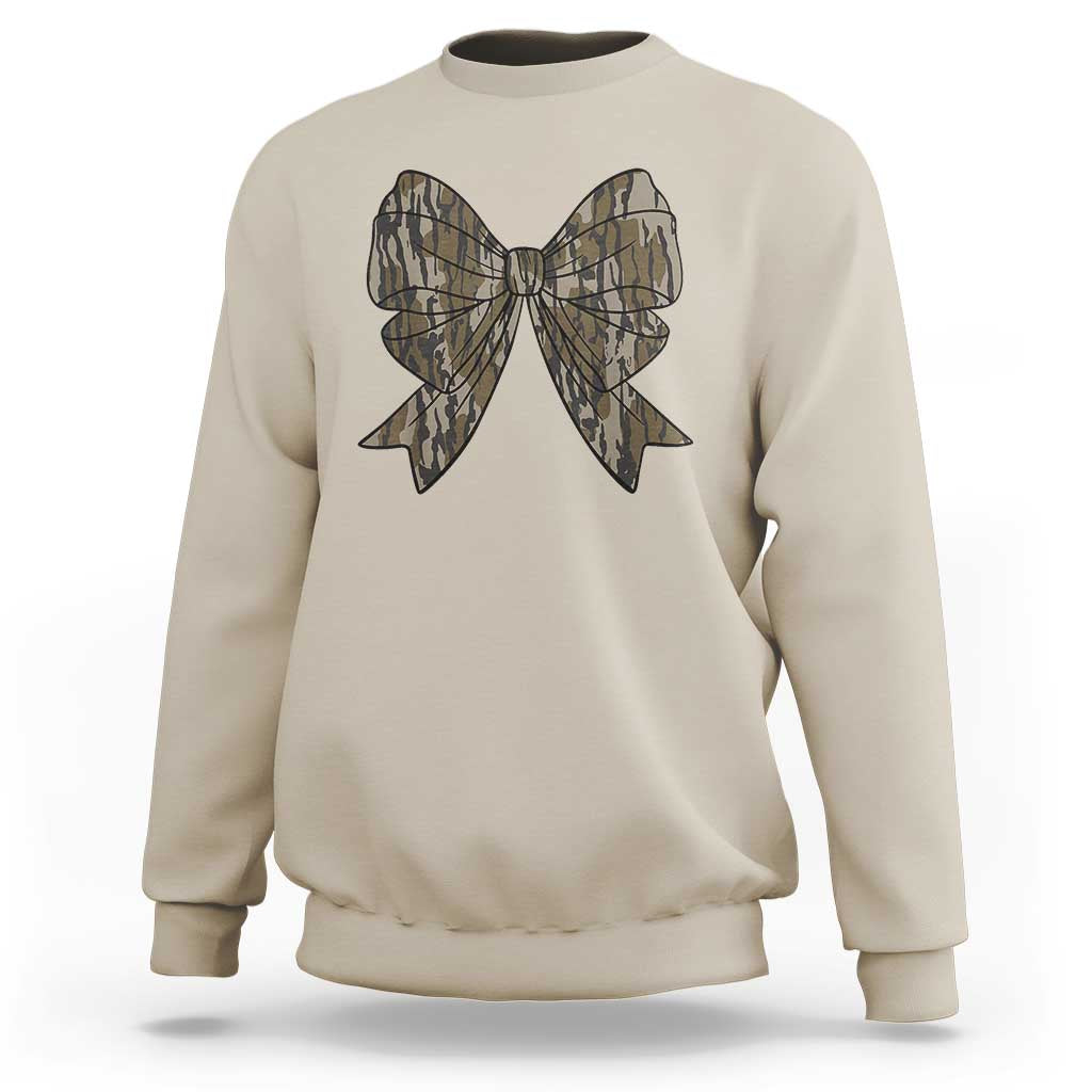 Camo Coquette Bow Duck Hunting Sweatshirt Retro Camouflage - Wonder Print Shop