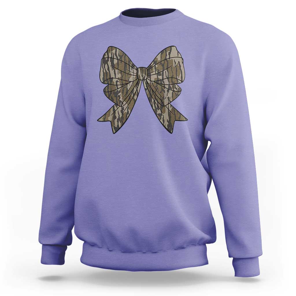 Camo Coquette Bow Duck Hunting Sweatshirt Retro Camouflage - Wonder Print Shop
