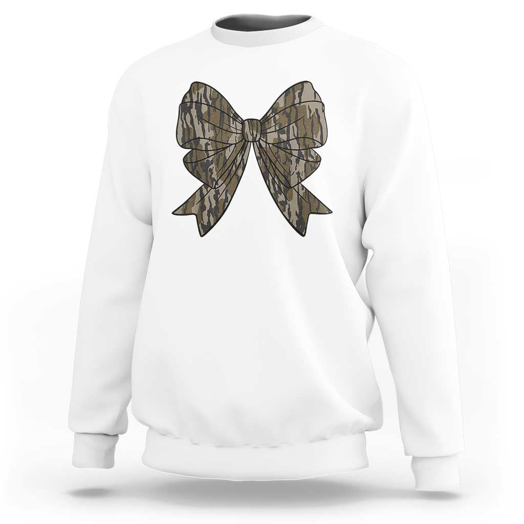 Camo Coquette Bow Duck Hunting Sweatshirt Retro Camouflage - Wonder Print Shop