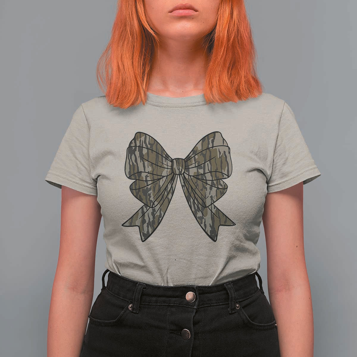 Camo Coquette Bow Duck Hunting T Shirt For Women Retro Camouflage - Wonder Print Shop