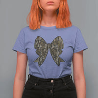 Camo Coquette Bow Duck Hunting T Shirt For Women Retro Camouflage - Wonder Print Shop