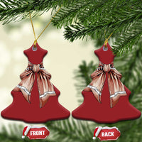 Coquette Bow Pumpkin American Football Christmas Ornament Retro Thanksgiving Autumn Vibe - Wonder Print Shop