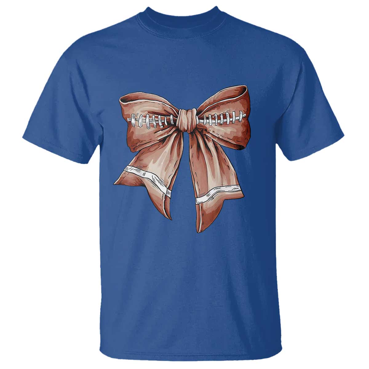 Coquette Bow Pumpkin American Football T Shirt Retro Thanksgiving Autumn Vibe - Wonder Print Shop
