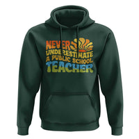 Never Underestimate A Public School Teacher Hoodie Tim Walz 2024 Saying Public Education - Wonder Print Shop