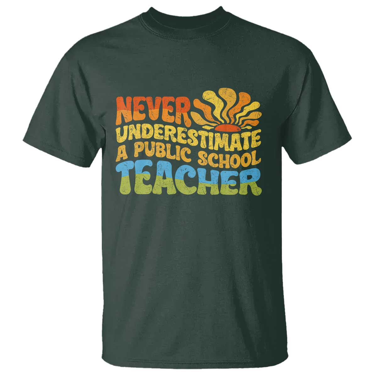 Never Underestimate A Public School Teacher T Shirt Tim Walz 2024 Saying Public Education - Wonder Print Shop