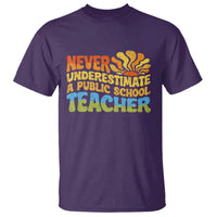 Never Underestimate A Public School Teacher T Shirt Tim Walz 2024 Saying Public Education - Wonder Print Shop