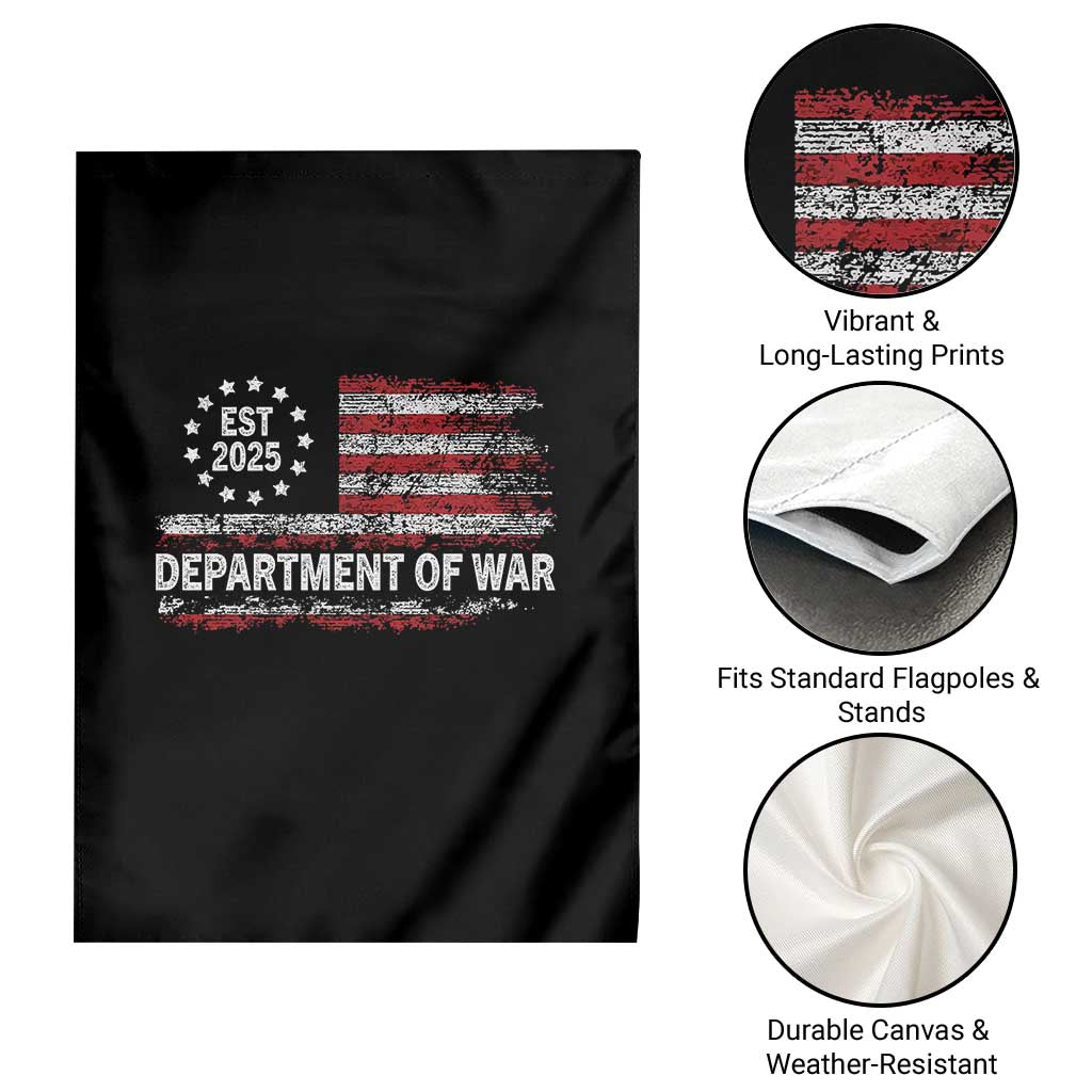 Department of War Est 2025 Garden Flag Patriotic Military Vintage Grunge American Flag - Wonder Print Shop