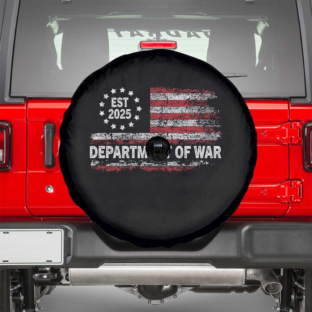 Department of War Est 2025 Spare Tire Cover Patriotic Military Vintage Grunge American Flag - Wonder Print Shop