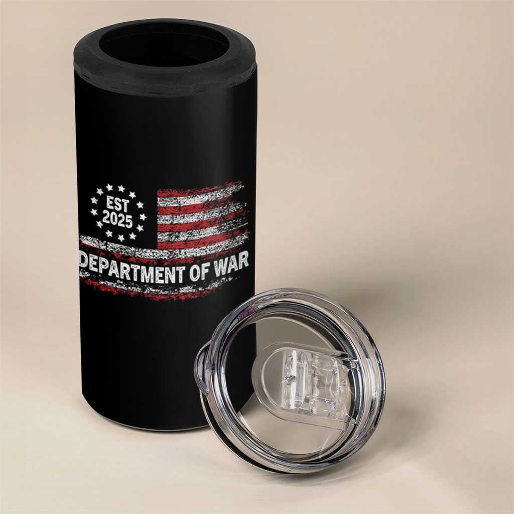 Department of War Est 2025 4 in 1 Can Cooler Tumbler Patriotic Military Vintage Grunge American Flag - Wonder Print Shop