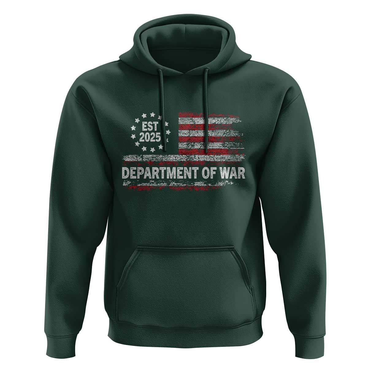 Department of War Est 2025 Hoodie Patriotic Military Vintage Grunge American Flag - Wonder Print Shop